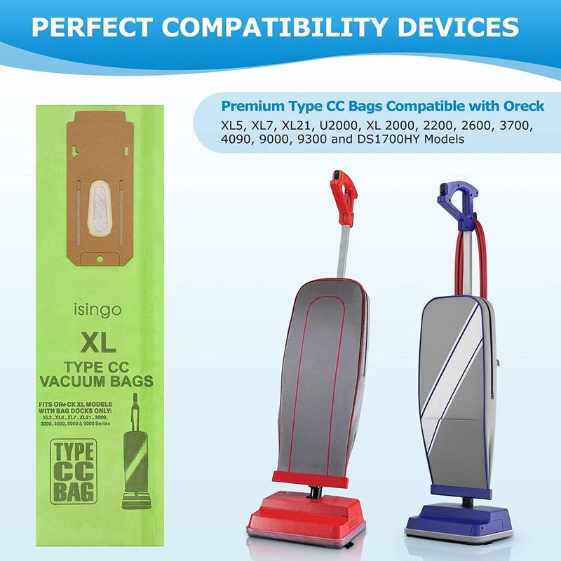 isingo 16 Pack Vacuum Bags Replacement for Oreck Type CC, Fit all Or?ck XL Upright Vacuum Cleaner, XL XL2 XL7 XL21, Replaces Part #CCPK8, CCPK8DW, Green - Image 2